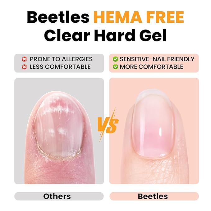 Beetles HEMA-Free Hard Gel for Nails,0.5 oz 9 in 1 Pink Glitter Mini Size Hard Gel for Nail Extension & Strengthening Broken Repair UV LED Lamp Cured Salon for Professional Nail Techs Women