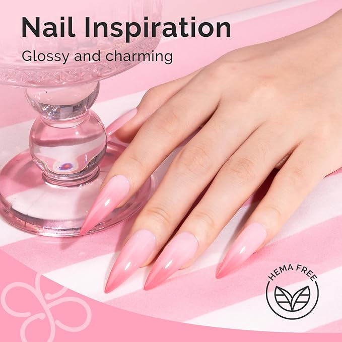 MelodySusie Hema Free Builder Gel Set for Nails Thickening, White and Pink, 3PCS 0.5 Fl Oz, Tpo Free, Soak Off UV Extension Gel, Nail Art Design Salon DIY Manicure at Home for Women