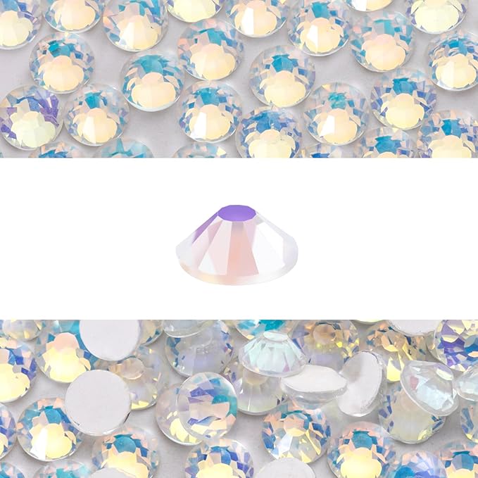 Novani 3000 Pieces Flatback Rhinestones Glass Round Gems F-White Crystals for Nail Art DIY Crafts Clothes Shoes,SS10,2.7-2.9mm