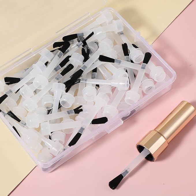 25pcs Disposable Dip Replacement Brush, Dipping Powder Liquid Nail Art Brush Set Fine Soft Bristles Nail Polish Brush Kit with Handle for Home DIY Salon