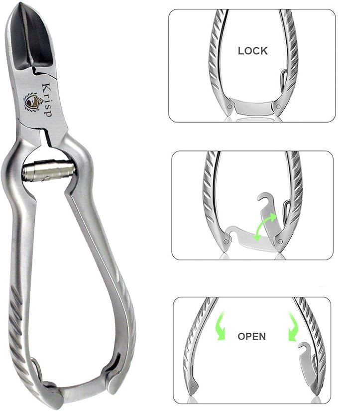 Professional Toenail Clippers for Thick Toe Nails - Heavy Duty Medical Grade Podiatry Stainless Steel Nail Clippers Cutter Trimmer Toenail Scissors for Men Seniors Podiatrist Tools (Silver, 6.25 Inch)