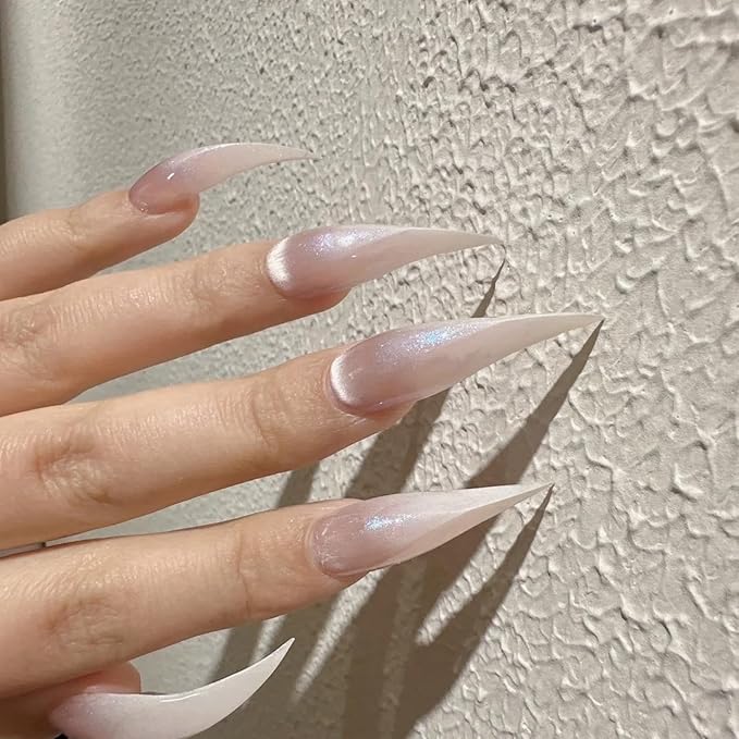 Halloween Press Claw on Nails Long Short Medium Curved Stiletto Handmade Gothic Design Horror Vampire False Nails Dragon Cat Claw Press on Nails Glossy Glue on Nail Thick Acrylic False Nails