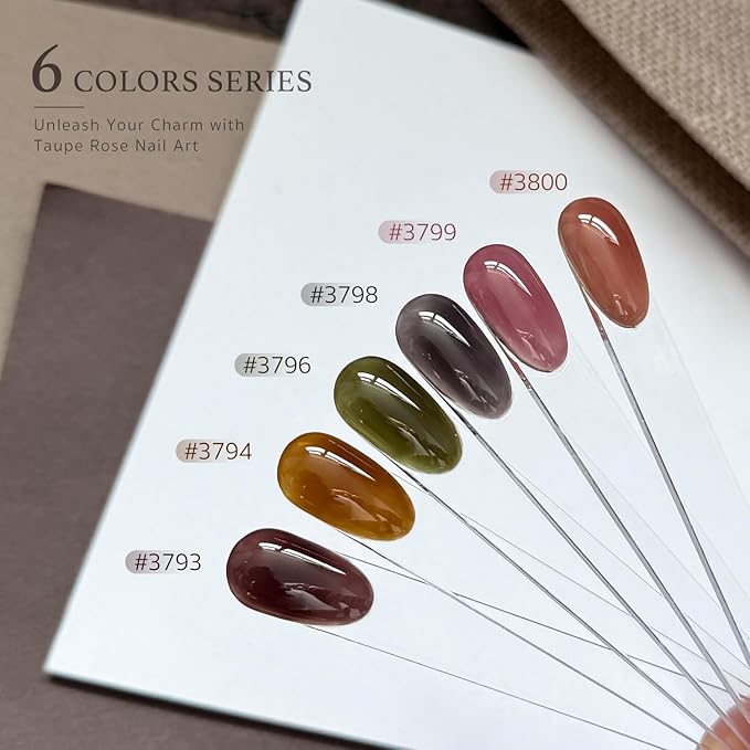 GAOY Milky Jelly Gel Nail Polish of 6 Colors from Nude to Dark Brown Black Gel Polish Kit for Salon Manicure and Blooming Nail Art DIY at Home