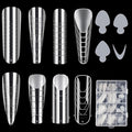 288 Poly Nail Gel Forms Set - Full Cover Dual Forms With Slip Solution for Acrylic Nails, 8 Types 4 Styles 12 Sizes Sticker Silicone for Manicure Extension