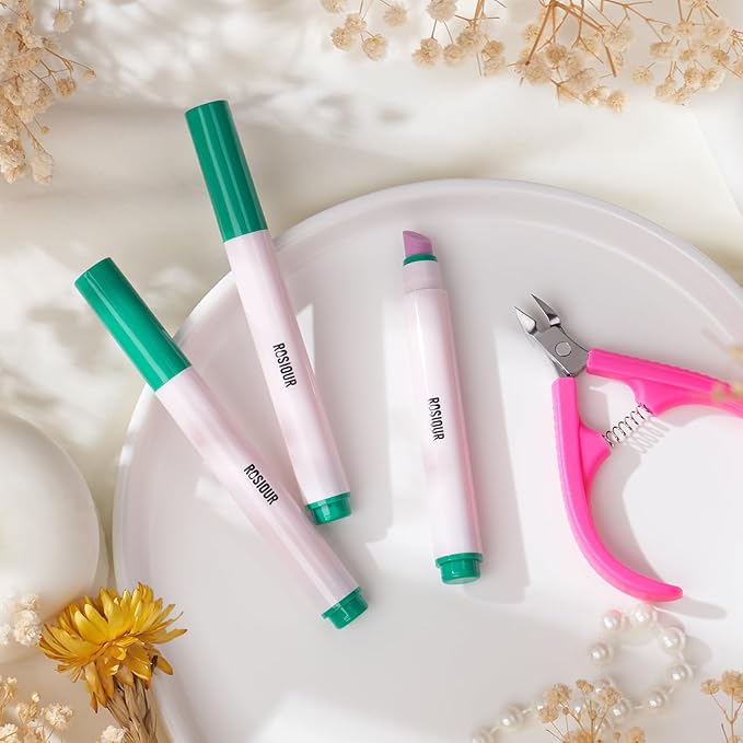 Ceramic Cuticle Oil Pusher Pen -3 in 1 Cuticle Remover Pen for Nails, Nail Care Buffer Pens with Micro-Dosin Oil for Hangnails, Dry & Damaged Nails, Moisturize Strengthen Brighten