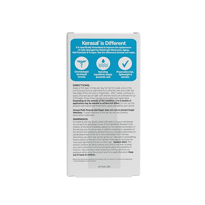 Kerasal Multi-Purpose Nail Repair, Nail Solution for Discolored and Damaged Nails, 0.43 fl oz