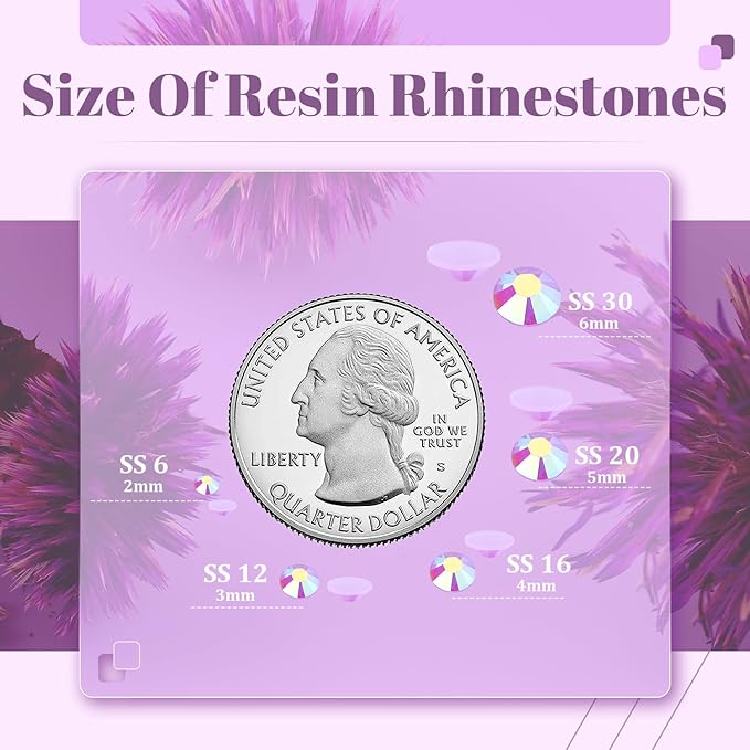 8000PCS 3mm Resin Jelly Rhinestones in Bulk (Lavender Purple AB), Bedazzling Flatback Crystals Rhinestones for Crafting DIY Nail Decoration, Gems Diomand Charms for Tumbler Shoes Clothing Fabric