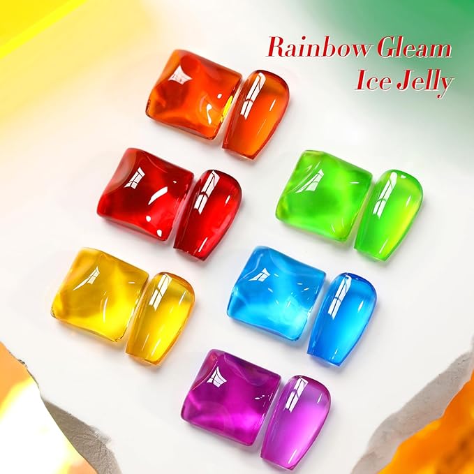 Born Pretty Neon Jelly Gel Nail Polish Polish Blood Wine Red Burgundy Brown Blue Purple Green Translucent,Spring Summer Soak Off U v LED Light Cure Nail Art Kit for Salon Manicure and DIY at Home