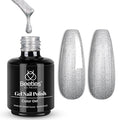 Beetles Silver Gel Nail Polish Glitter Gel Polish Shell Swirl Thread Drawing Effect Mermaid Shimmer Soak Off UV LED 15ml Gifts for Women Silver Dance Floor