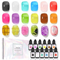FAVAI ICE Collection (#I) 12 Colors Airbrush Gel Nail Polish Air Gel Set - 12 Crystal Translucent Colors for Stunning Nail Art 12 * 10ml