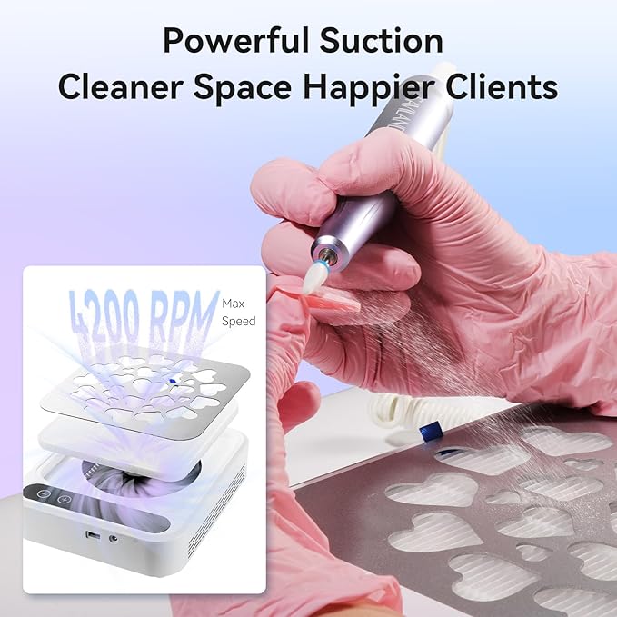 SAVILAND 400Pa Nail Dust Collector: Powerful Suction Nail Fan Dust Collector Touch Screen Display 35 Adjustable Speeds Reusable Filter Nail Collector Tech Must Haves Acrylic Tools & Salon