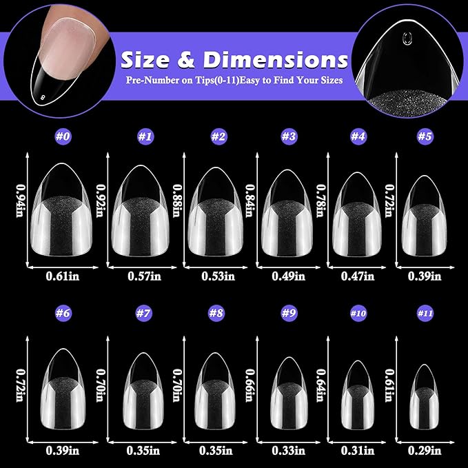 240pc Stiletto Gel Nail Tips Short Fake Nails Clear Press ons Nail, Short Stiletto Nails Tips Acrylic Nails Extension Soft Gel Nails Tip Full Cover Pointy False Nail Clear Artficial Fingernails