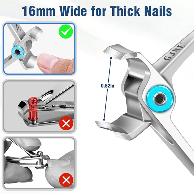 Toenail Clippers for Thick Nails for Seniors, 2026 Upgrade Angled Head Large Toe Nail Clippers, Heavy Duty Fingernail Clippers with Wide Opening Nail Cutter Men & Women
