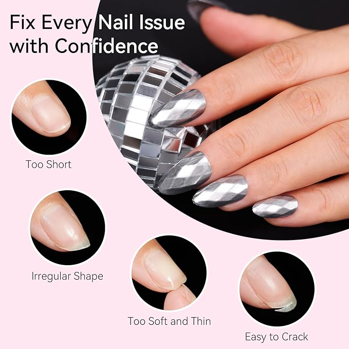 Makartt Short Almond Soft Gel Nail Tips: 120pcs 3D Diamond-Shaped Fake Nails Extension, 12 Sizes Full Cover Clear Press-On Tip, Natural Rhombus Lattice, Suit for Chrome Nail Powder