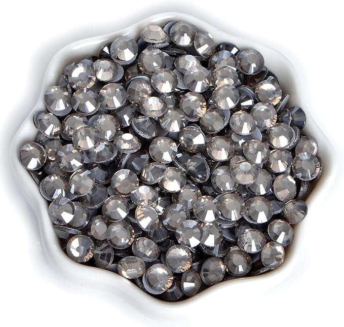 1440 Pieces SS20 Black Diamond Hotfix Rhinestones Flatback Round Crystal Glass Rhinestones Gems for Crafts Nail Face Art Clothes Shoes Bags DIY