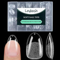 Medium Round Oval Nail Tips, 216pcs Acrylic Fake Nails Gel Nail Tips Soft, Full Cover Pre-Shaped Matte Clear Press on Nails for Extension, Diy at Home Manicure 12 Sizes