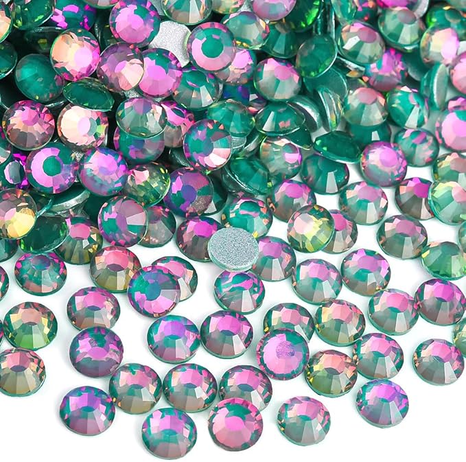 Blinginbox Rhinestones for Crafting,Flatback Rhinestones Glass Gems Stones Round Gemstones Non-Hotfix Crystal for Crafts Nail Decoration,Emerald Crystal(3.8-4.0mm) SS16/1440pcs