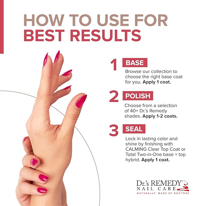 Dr’s Remedy Enriched Nail Polish: Non Toxic, All Natural, and Organic - Doctor Formulated: Strengthens, Restores, Heals, and Protects '24-Free' - PEACEFUL Pink Coral