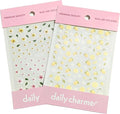 Daily Charme Nail Art 3D Self-Adhesive Nail Sticker Bundles for Nail Art Summer Fun Floral Nail Stickers Plumeria and Lemon Blooms Heart Sticker Decals Charming Design Accessories for Women DIY