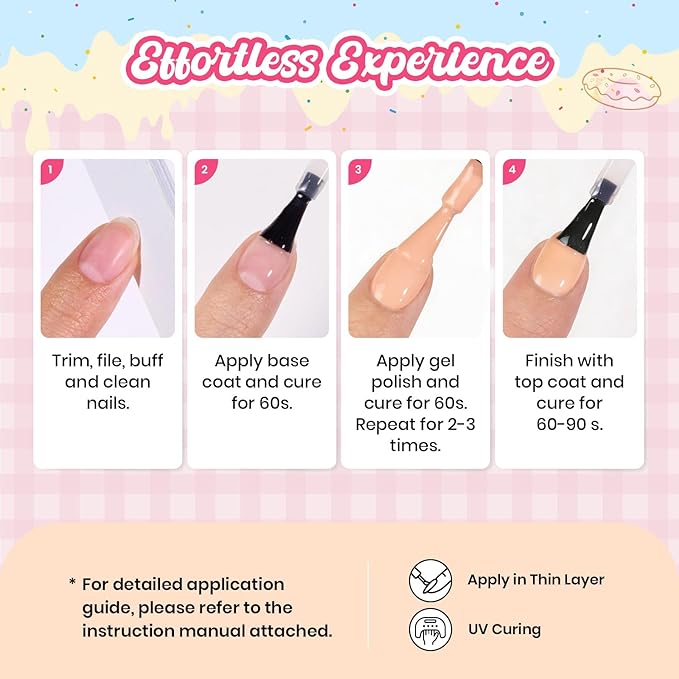 Beetles Peach Gel Nail Polish - Sweetie Peach Pastel Orange Coral Gel Polish, Same Color Same Bottle, Soak Off UV LED Lamp Pastel Nail Art, Long-Lasting Manicure Salon DIY Home Spring Nails