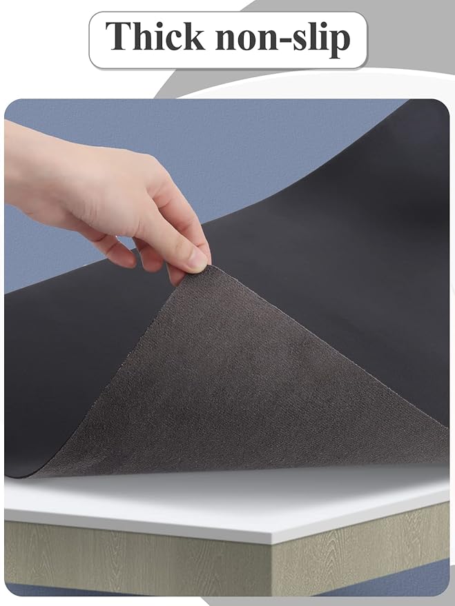 (MAT ONLY) Black Nail Art Table Mat, Foldable Nail Art Hand Rest Pad for Nail Arm Rest Cushion, Soft Microfiber Leather Nail Mat, Manicure Pad Nail Table Pad Desk Mat for Nail Technician Salon Home