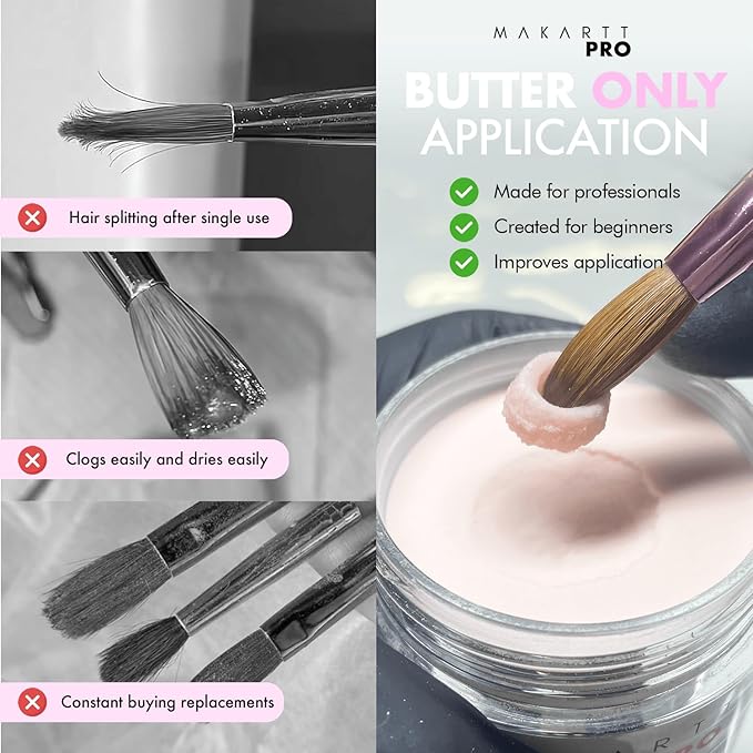 MakarttPro 100% Kolinsky Acrylic Nail Brush #12 – Pure Kolinsky Hair for Smooth Application, Monomer & Acetone Resistant Handle, Anti-Clogging, Durable Professional Nail Art Brush