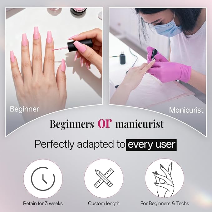 krofaue 500PCS False Nails Tips Lady French Style Acrylic Artificial Tip Manicure Half Cover with Box of 10 Sizes for Nail Tips Art Salons and Home DIY (White)