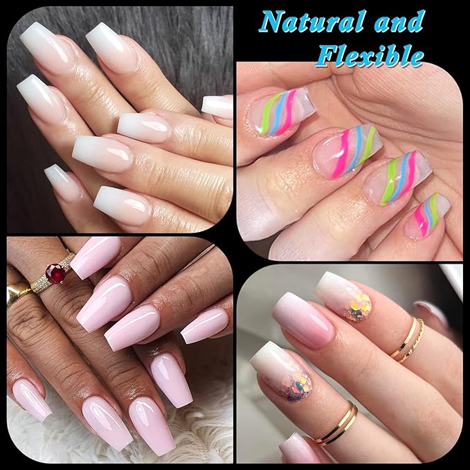 420pc Short Coffin Gel Nail Tips Clear Fake Nails,Clear Press on Nails Short Coffin Soft Gel Nail Tips Acrylic Nail Full Cover False Nail Artificial Fingernail for Nail Extension Press-ons
