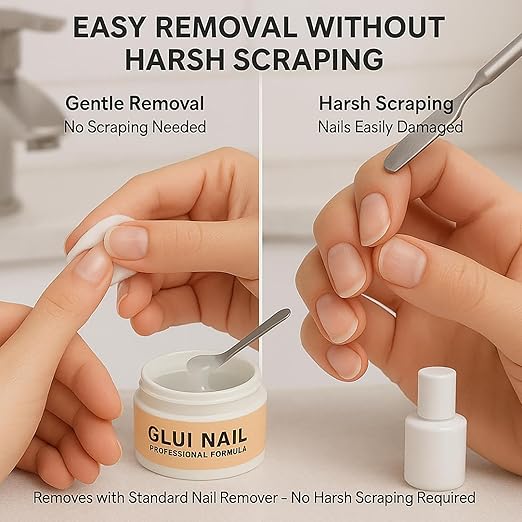 Nail Glue for Press-Ons | Gel Nail Glue - Waterproof, Chip-Resistant, No-Drip Formula | Long-Lasting Strong Hold for Rhinestones, 3D Nail Art & More - Perfect for DIY Manicures (2Pcs)