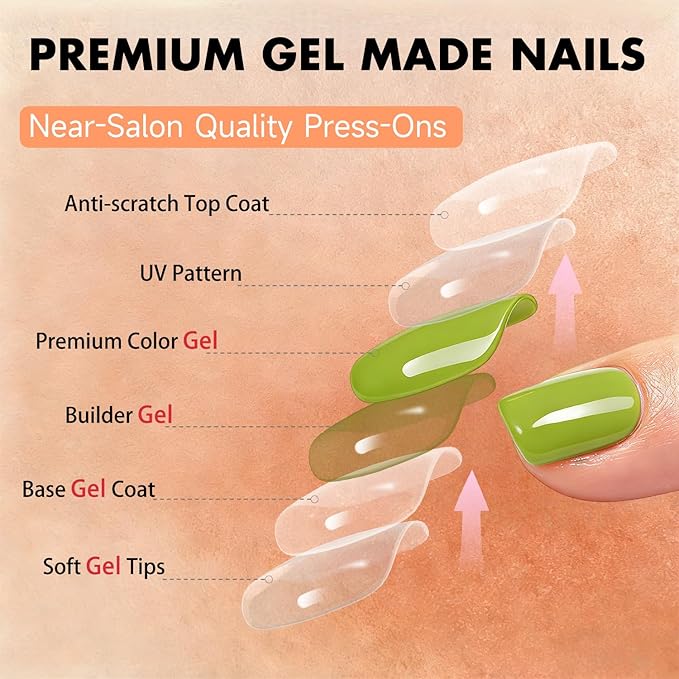 Chrome Moss Green Press on Nails Short Square, Glazed Short Fake Nails with Sparkle Mirror Design, Shiny Glitter Glue on Nails with Glue, Cute Gel Nail Press ons for Fingernail 30 Pcs