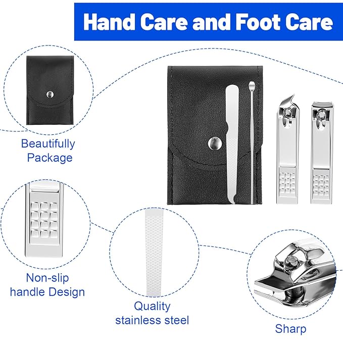 30 Set Travel Manicure Kit Nail Clippers Pedicure Professional Nail Care Tools Stainless Steel Grooming Set with Portable Travel Case Gifts for Mother Father(Black)