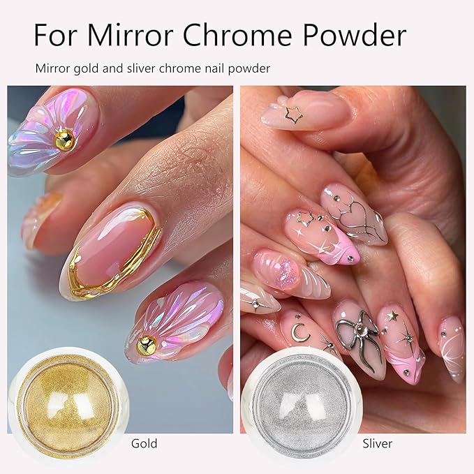 White Solid Builder Gel for Nails, Hard Gel Non-Sticky Sculpting, 3D Nail Art Carving Extension with Chrome Powder/Nail Sculpture Pen