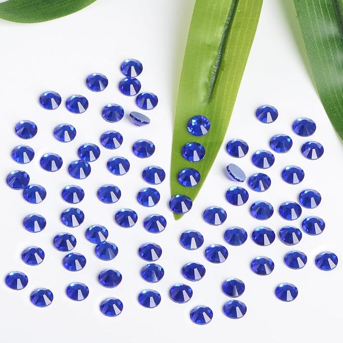 Bymitel Hotfix Crystal Rhinestones Round Gems Iron on DIY Jewelry Making Flat Back for Crafts,Sapphire, 3mm(SS12/2880pcs)