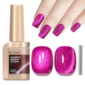 Cat Eye Gel Nail Polish Pink, Magnetic Cateye Gel Polish Hot Pink Glitter Holographic With Magnet for Nail Salon DIY at Home Valentine's Day Gift