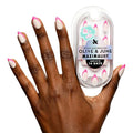 Olive & June Maximalist Instant Mani Press-On Nails (Glue) | 42 Fake Nails, 21 Sizes | Non-Toxic, Long-Lasting Big, Bold Gorgeous Realistic Look | Salon-Quality | Medium, Stiletto | Neon Pink French