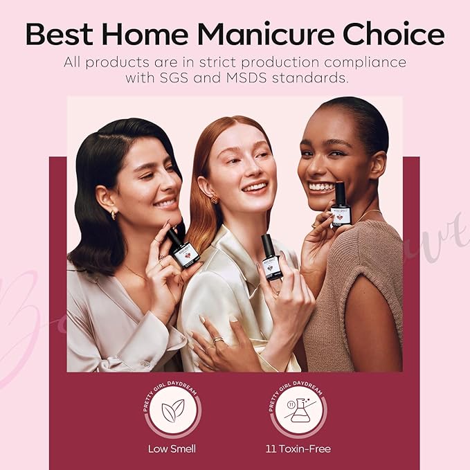 modelones Glitter Gel Nail Polish Pastel Red Gel Nail Polish Soak-Off UV Gel Polish - 28+ Days Long-Lasting Salon-Quality Nail Art DIY Manicure & Gift 15ML