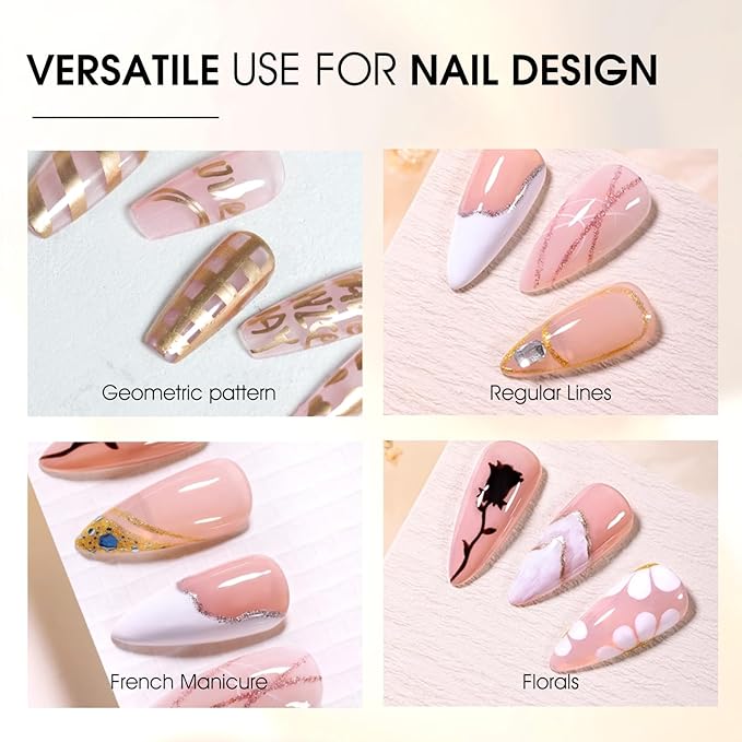 VENALISA Liner Gel Nail Polish 8ML 1 Pcs Gold Gel Polish With Thin Brush For French Nail Art Swirls Nail Design Soak Off UV Gel DIY at Home Manicure Salon