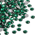 Beadsland 2880pcs Flat Back Crystal Rhinestones Round Gems for Nail Art and Craft Glue Fix,Emerald,SS16,3.8-4.0mm