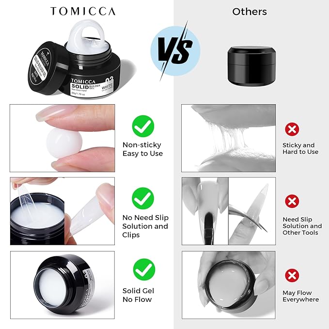 TOMICCA 3D Nail Gel Sculpting Gel for Nail Art 50g Gel Nail Art Non Sticky Hand Carving Gel UV LED Nail Extension Gel Solid Builder Gel for Nails White