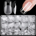 LoveOurHome 360pc Medium Squoval Nail Tips Clear Fake Nails Soft Gel Nail Tips Full Cover Round Square Acrylic Nails Clear Press on Nails Medium False Fingernail 15 Sizes for Gel Nail Extension