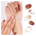 DANNI & TONI Semi Cured Gel Nail Strips Marble (Desert Rose) Gold Glitter Gel Nail Stickers Ombre 28 Stickers