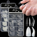 2 Boxes Curved Stiletto Nail Tips 200Pcs Acrylic Raptor Eagle Claw Nails Extension Tip, Pre-shaped Gel Half Cover False Nail Tips Halloween Nail Art DIY Home & Salon Manicure, Drag Queen Nails Cosplay