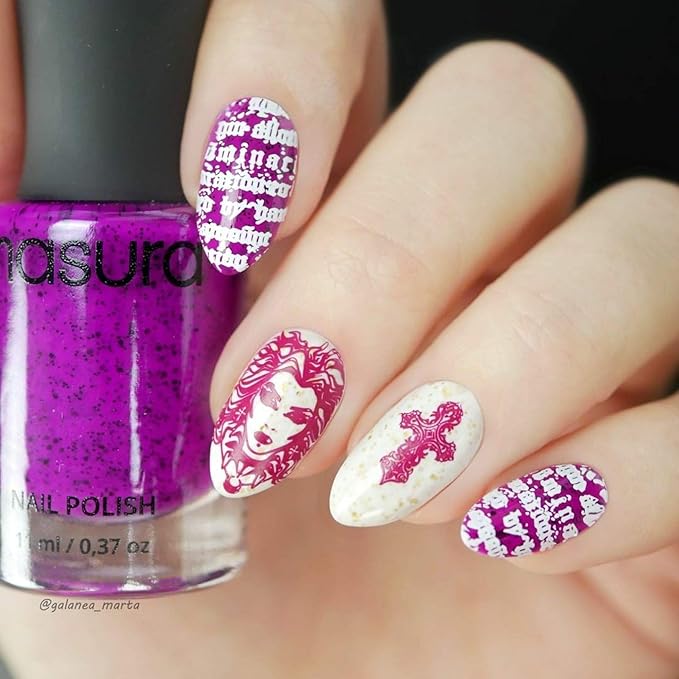 Whats Up Nails - B063 Goth is the New Black Stamping Plate for Halloween Nail Art Design