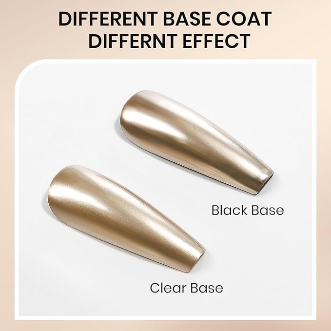 Champagne Mirror Nail Polish Quick Dry Metallic Nail Polish Non Gel High Glossy Nail Lacquer Air Dry Chrome Nails Polishes Oil-based Holo Fingernail and Toenail