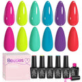 beetles Spring Gel Polish Set - 6 Colors Purple Blue Gel Nail Polish Red Green Gel Polish Set Manicure Nail Art DIY Home Gifts for Women Girls Nails