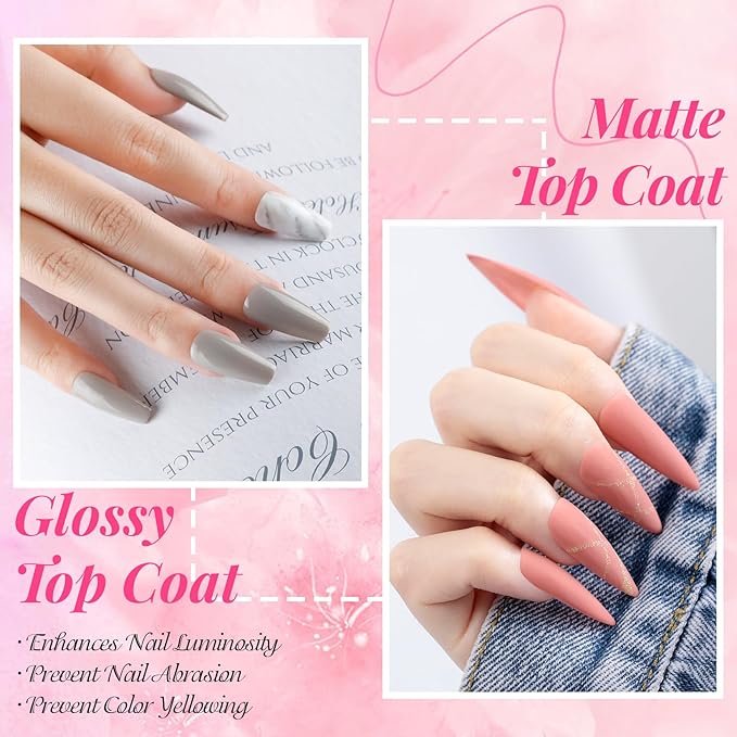 phoenixy 40 PCS Gel Nail Polish Kit, 36 Colors Gel Nail Polish Set with Base Top Coat Pink Blue Red at Home Nail Kit Christmas Gifts for Women