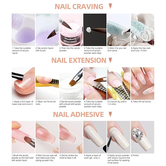 Acrylic Nail Kit With Drill And U V Light Full Nail Kit Set Professional Nail Starter Kit For Beginners Acrylic With Everything