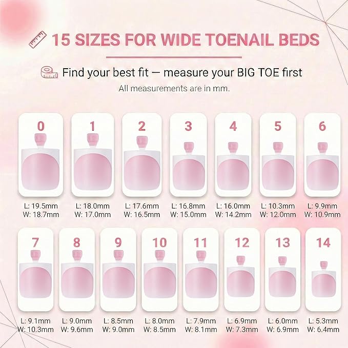 Cotton Candy Pink French Tip Toe Nail Press Ons, 150PCS Square Full Cover Soft Gel Toe Nail Tips, 15 Sizes for Wide Toenail Beds, Pre-Shaped for DIY French Pedicure & Salon