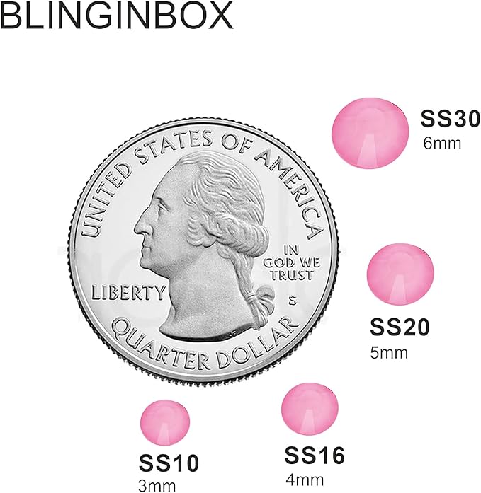 Blinginbox Flatback Rhinestones Round Gems, 1440pcs Luminous Series Glass Stones Neon Gems Non Hotfix Crystal Rhinestones for Nail Charms Crafts Clothes Tumblers,Lt.Pink Neon,SS10.
