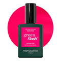 Manucurist Green Flash LED Fluorescent Pink Neon Pink Gel Nail Polish - Vegan, 12-Free, Plant-Based Polish - Strengthens and Protects the Nail - Gel Nail Polishes - Made in France